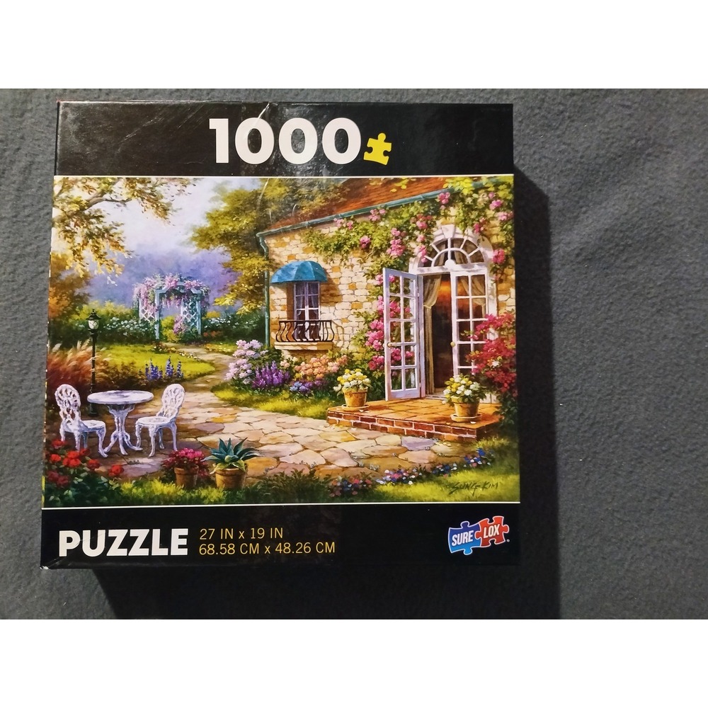 SURE LOX 1000 Piece Jigsaw Puzzle - Sung-Kim "Garden Retreat" Scenic Landscape